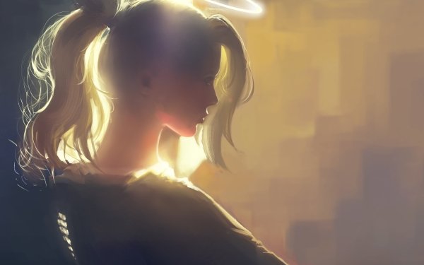 Video Game Overwatch Blonde Mercy Ponytail HD Wallpaper | Background Image