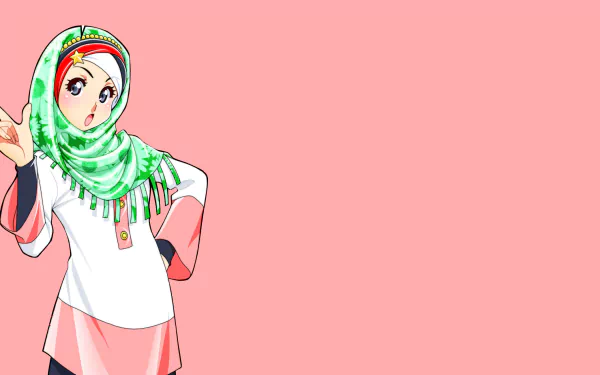 hijab Anime Original HD Desktop Wallpaper | Background Image