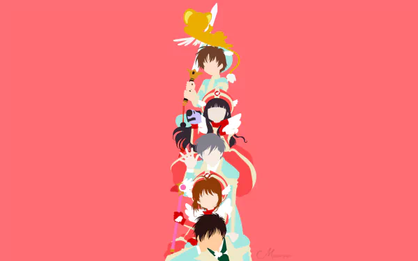 minimalist vector Syaoran Li Keroberos (Card Captor Sakura) Yukito Tsukishiro Toya Kinomoto Tomoyo Daidouji Sakura Kinomoto Anime Cardcaptor Sakura minimalist anime HD Desktop Wallpaper | Background Image