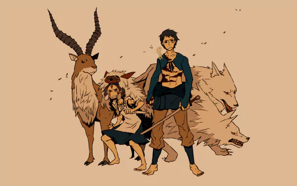 Ashitaka (Princess Mononoke) deer wolf Anime Princess Mononoke HD Desktop Wallpaper | Background Image