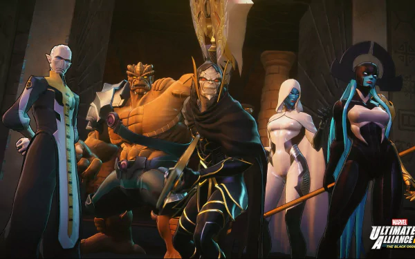 Supergiant (Marvel Comics) Proxima Midnight Ebony Maw Corvus Glaive Black Dwarf (Marvel Comics) video game Marvel Ultimate Alliance 3: The Black Order HD Desktop Wallpaper | Background Image
