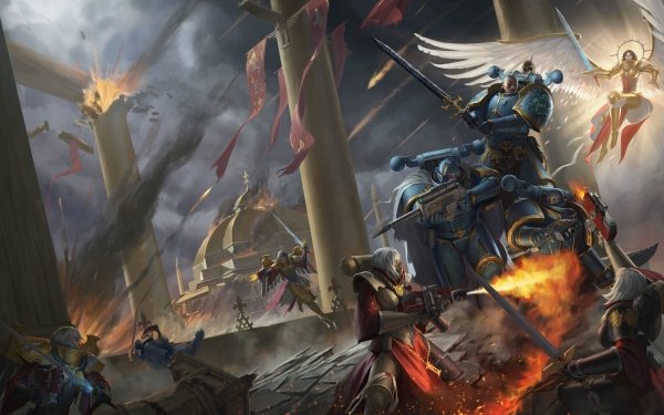 Video Game Warhammer 40K Warhammer Battle Space Marine Warrior Angel Sword HD Wallpaper | Background Image