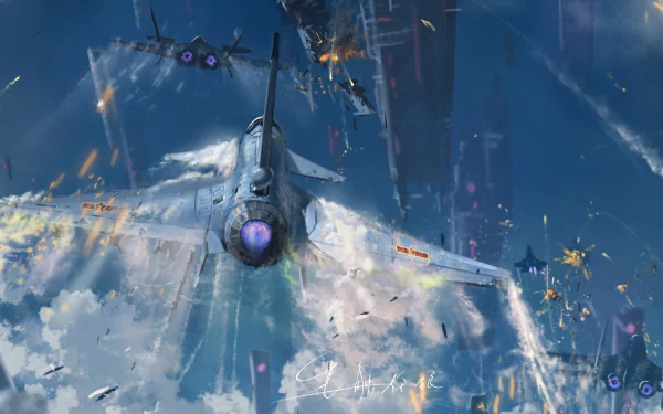 jet fighter military artistic Chengdu J-10 Chengdu J-20 HD Desktop Wallpaper | Background Image
