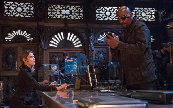 Maria Hill Cobie Smulders Samuel L. Jackson Nick Fury movie Spider-Man: Far From Home HD Desktop Wallpaper | Background Image