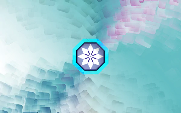 4K Ultra HD desktop wallpaper featuring a stylized emblem from the anime The Irregular at Magic High School against a softly textured blue and purple background.