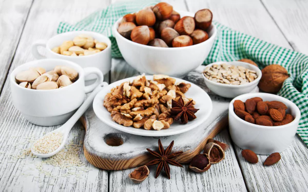 still life walnut peanut hazelnut almond food nut HD Desktop Wallpaper | Background Image
