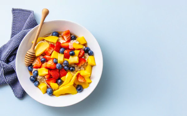 still life oatmeal fruit food breakfast HD Desktop Wallpaper | Background Image