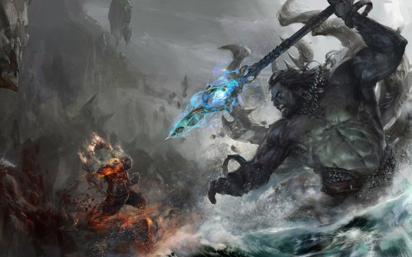 Fantasy Battle Spear Giant HD Wallpaper | Background Image