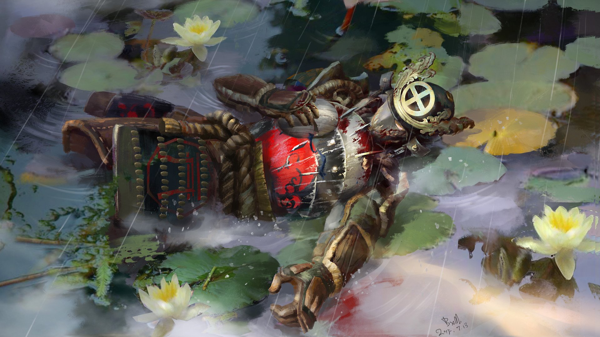 Download Armor Warrior Fantasy Samurai Fantasy Warrior HD Wallpaper by