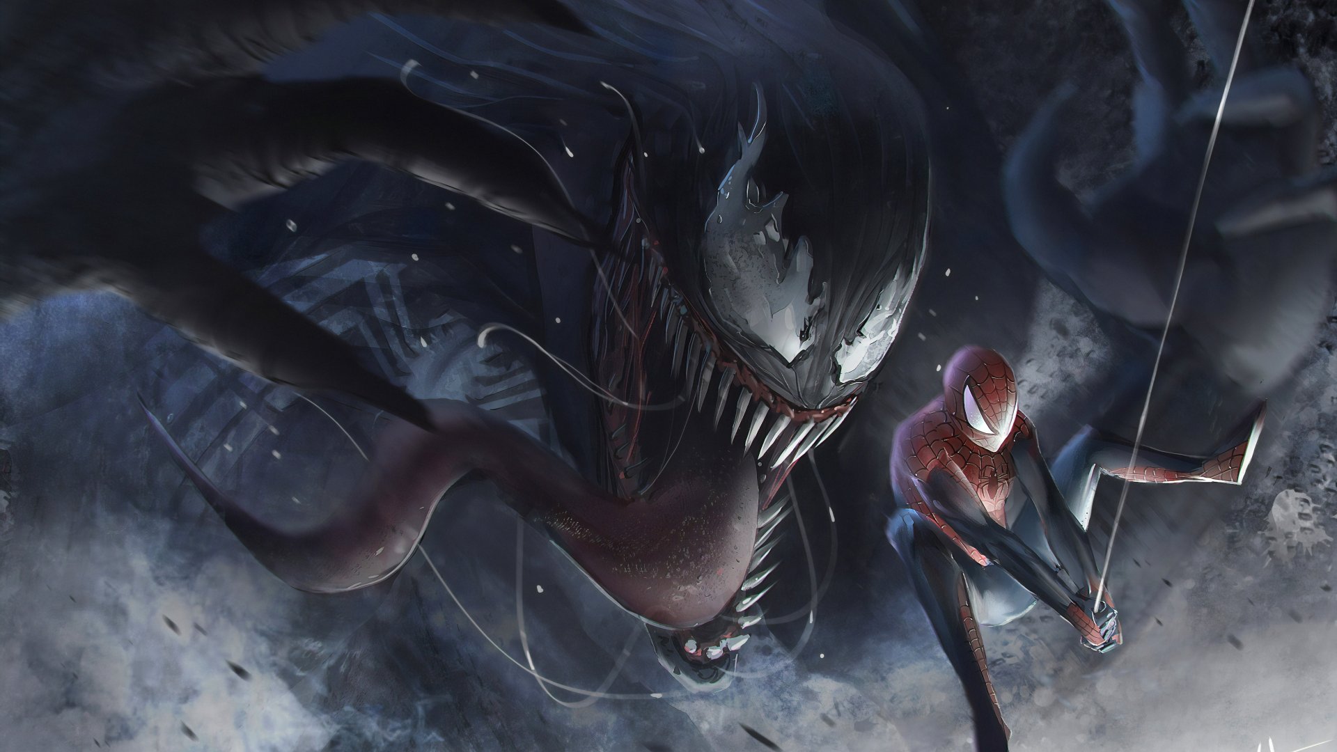 Download Venom Comic Spider Man 4k Ultra HD Wallpaper by Warrick Wong