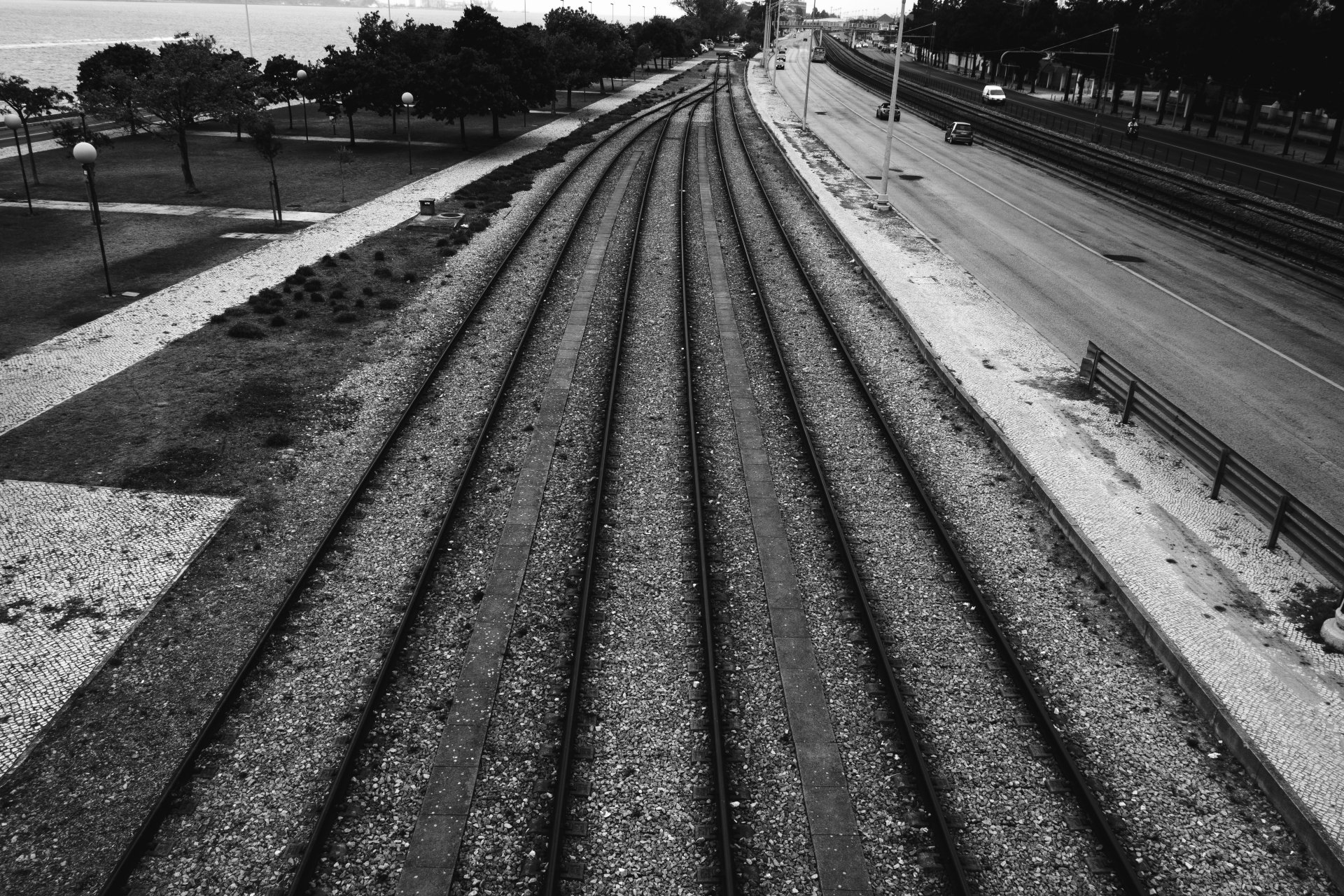 Download Black & White Man Made Railroad 4k Ultra HD Wallpaper by Aperture Vintage