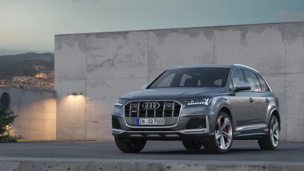 full-size car crossover car SUV silver car car Audi vehicle Audi Q7 HD Desktop Wallpaper | Background Image
