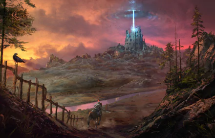 beam landscape castle horse fantasy knight fantasy landscape HD Desktop Wallpaper | Background Image