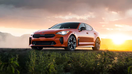 orange car car Kia Kia Stinger vehicle Kia Stinger GTS HD Desktop Wallpaper | Background Image