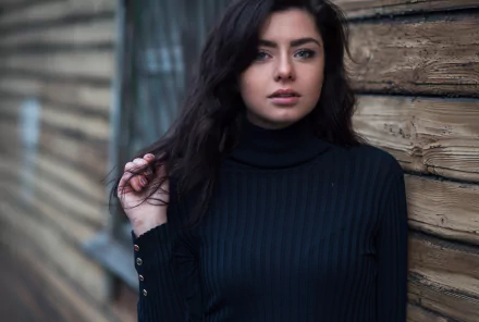 tears blue eyes black hair woman model HD Desktop Wallpaper | Background Image