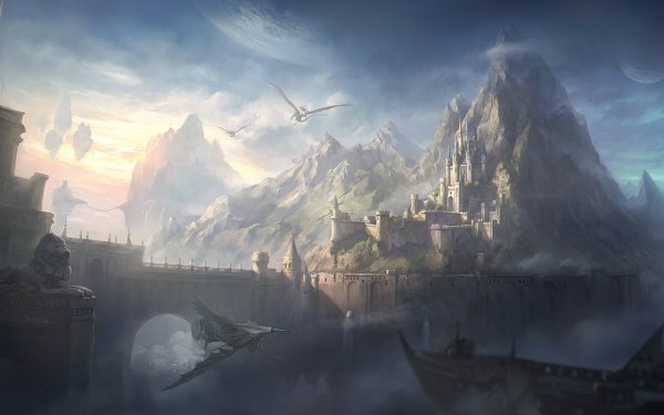 Fantasy City Dragon HD Wallpaper | Background Image
