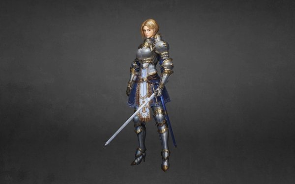 Fantasy Knight Blonde Armor Sword Woman Warrior Short Hair HD Wallpaper | Background Image
