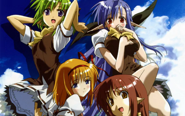 Asa Shigure Nerine (Shuffle!) Lisianthus (Shuffle!) Kaede Fuyou Anime Shuffle! HD Desktop Wallpaper | Background Image