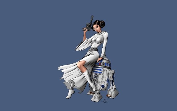 Sci Fi Star Wars R2-D2 Princess Leia HD Wallpaper | Background Image