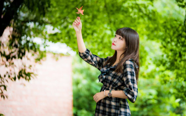 brunette depth of field model woman asian HD Desktop Wallpaper | Background Image