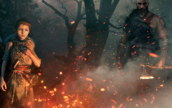 Kratos (God Of War) Atreus (God Of War) video game God of War (2018) HD Desktop Wallpaper | Background Image