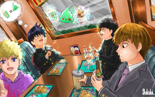 Teruki Hanazawa Ekubo (Mob Psycho 100) Ritsu Kageyama Shigeo Kageyama Arataka Reigen Anime Mob Psycho 100 HD Desktop Wallpaper | Background Image