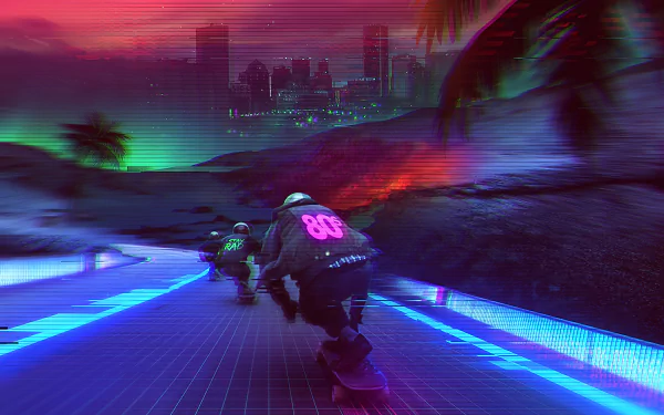 skateboarding artistic retro HD Desktop Wallpaper | Background Image