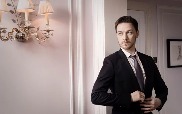 suit Scottish actor Celebrity James McAvoy HD Desktop Wallpaper | Background Image