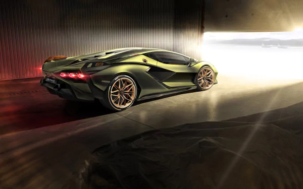 green car supercar car Lamborghini vehicle Lamborghini Sián FKP 37 HD Desktop Wallpaper | Background Image