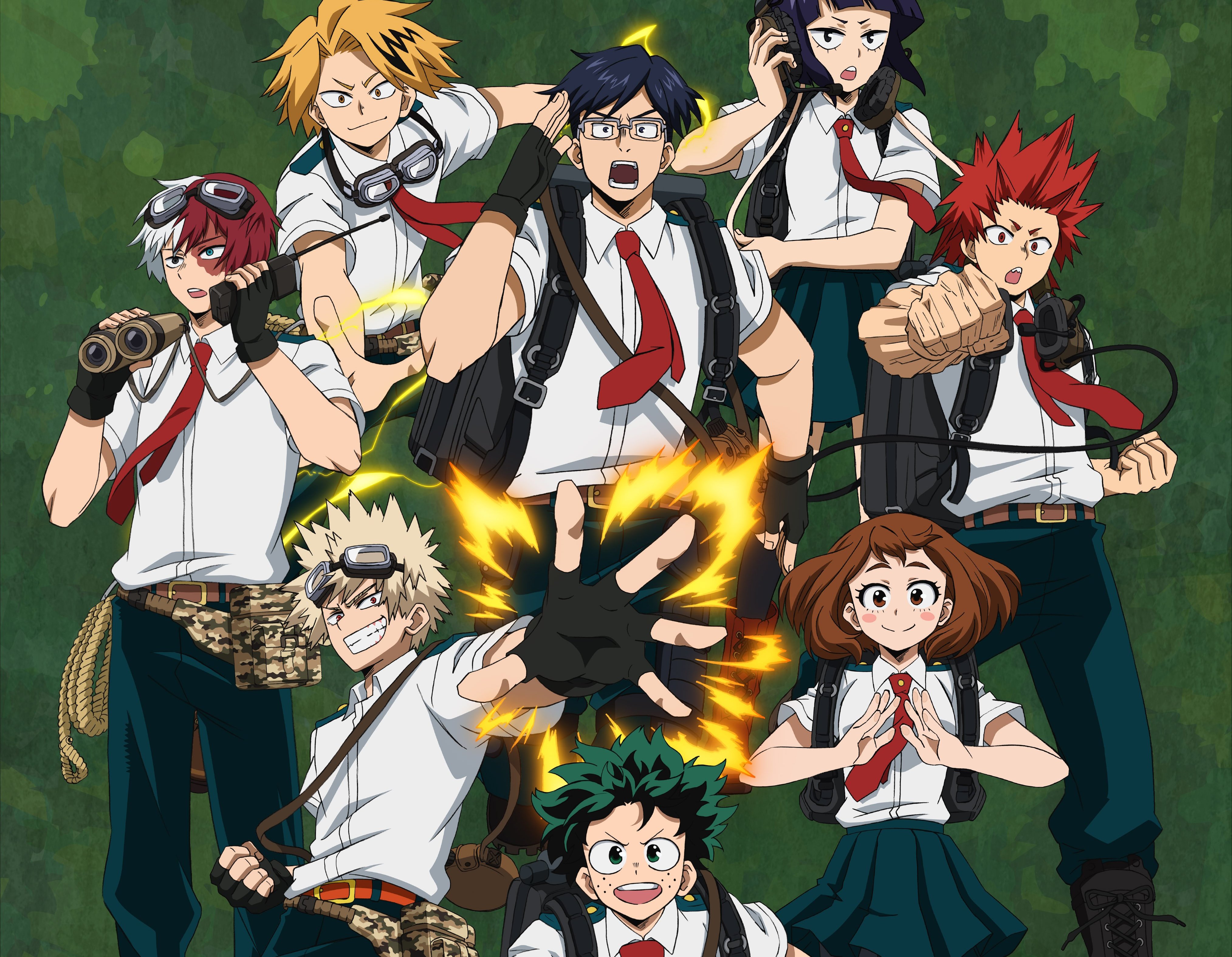 Download Denki Kaminari Eijiro Kirishima Kyōka Jirō Tenya Iida Katsuki  Bakugou Shoto Todoroki Ochaco Uraraka Izuku Midoriya Anime My Hero Academia  4k Ultra HD Wallpaper