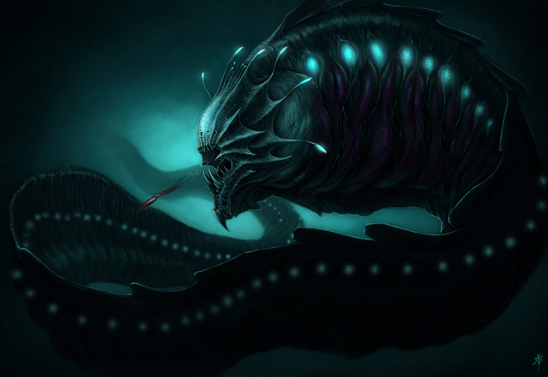 Download Creature Fantasy Sea Monster HD Wallpaper by Robert Powell