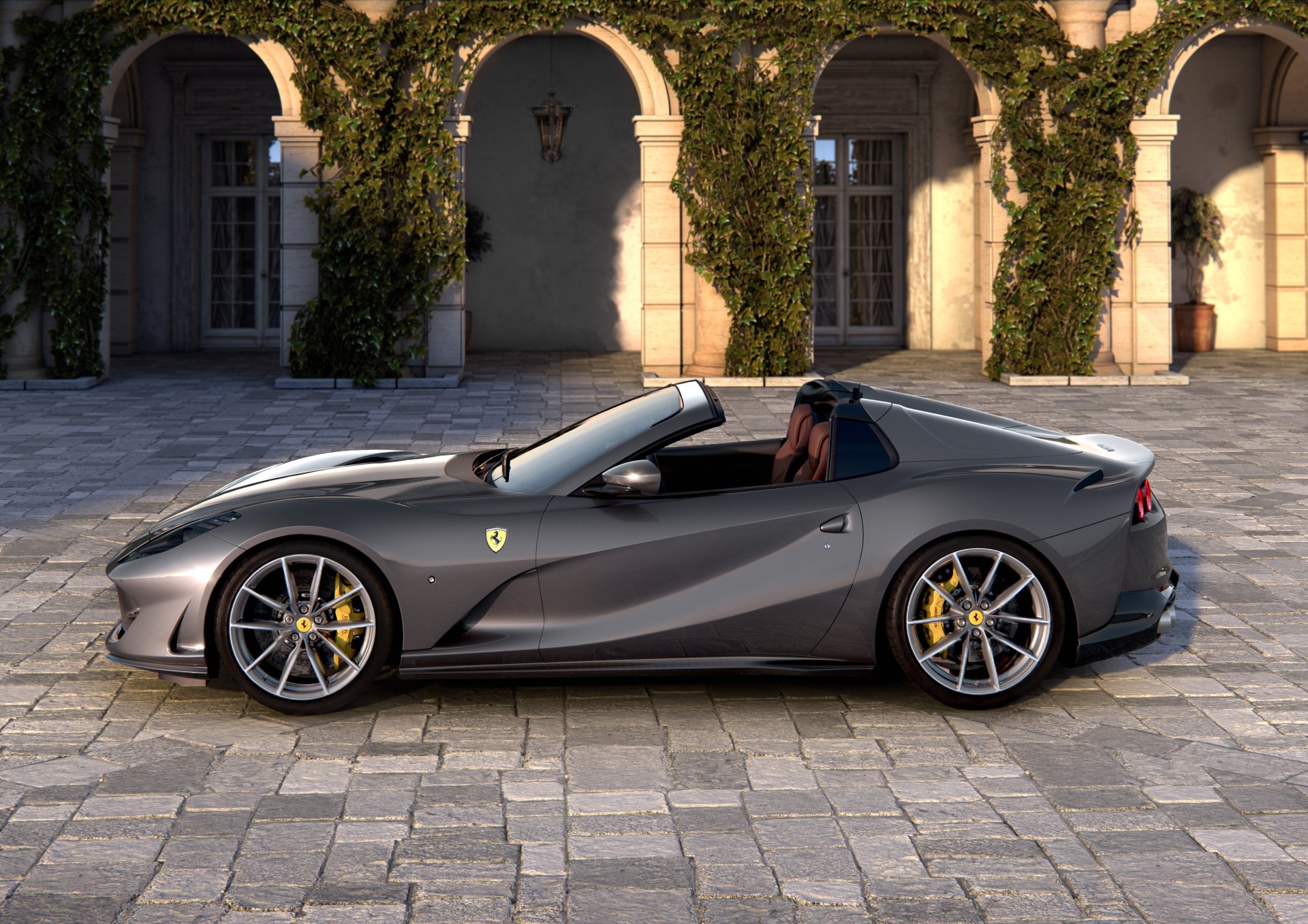 Download Supercar Silver Car Car Ferrari Vehicle Ferrari 812 GTS 4k Ultra HD Wallpaper