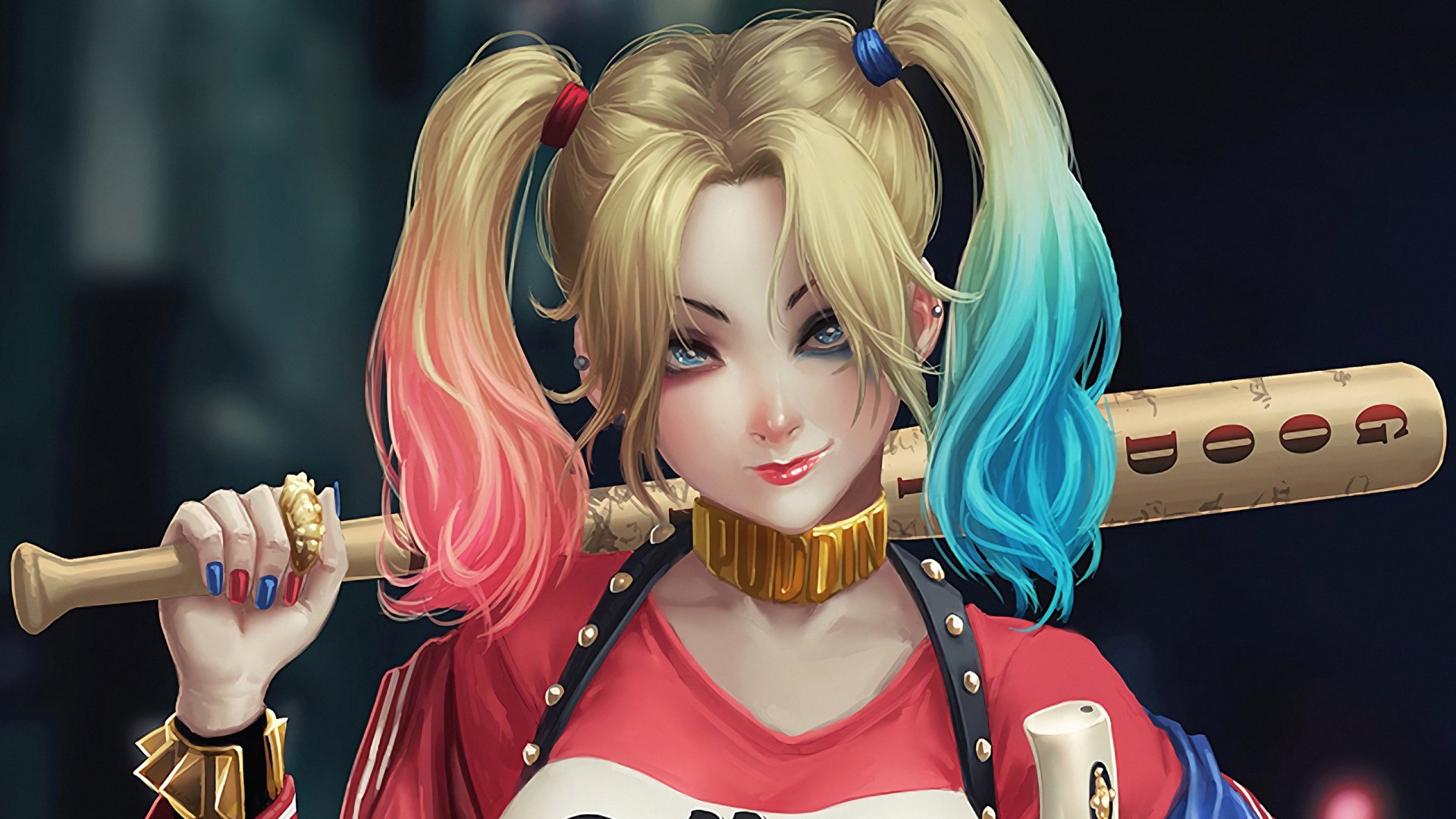 Download Aqua Eyes Baseball Bat Twintails DC Comics Comic Harley Quinn HD Wallpaper by Stanley Artgerm Lau