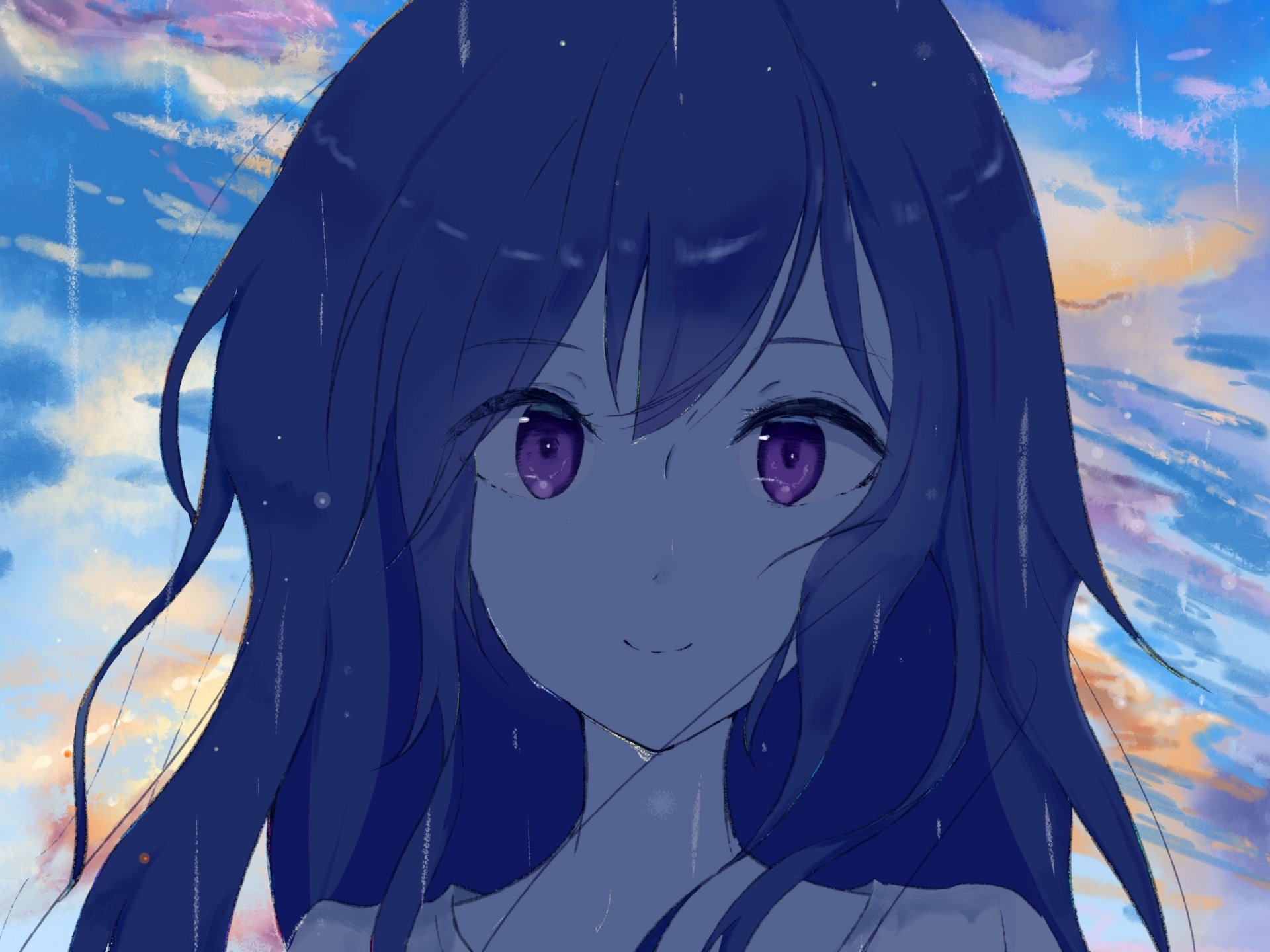 Download Purple Eyes Anime Original HD Wallpaper