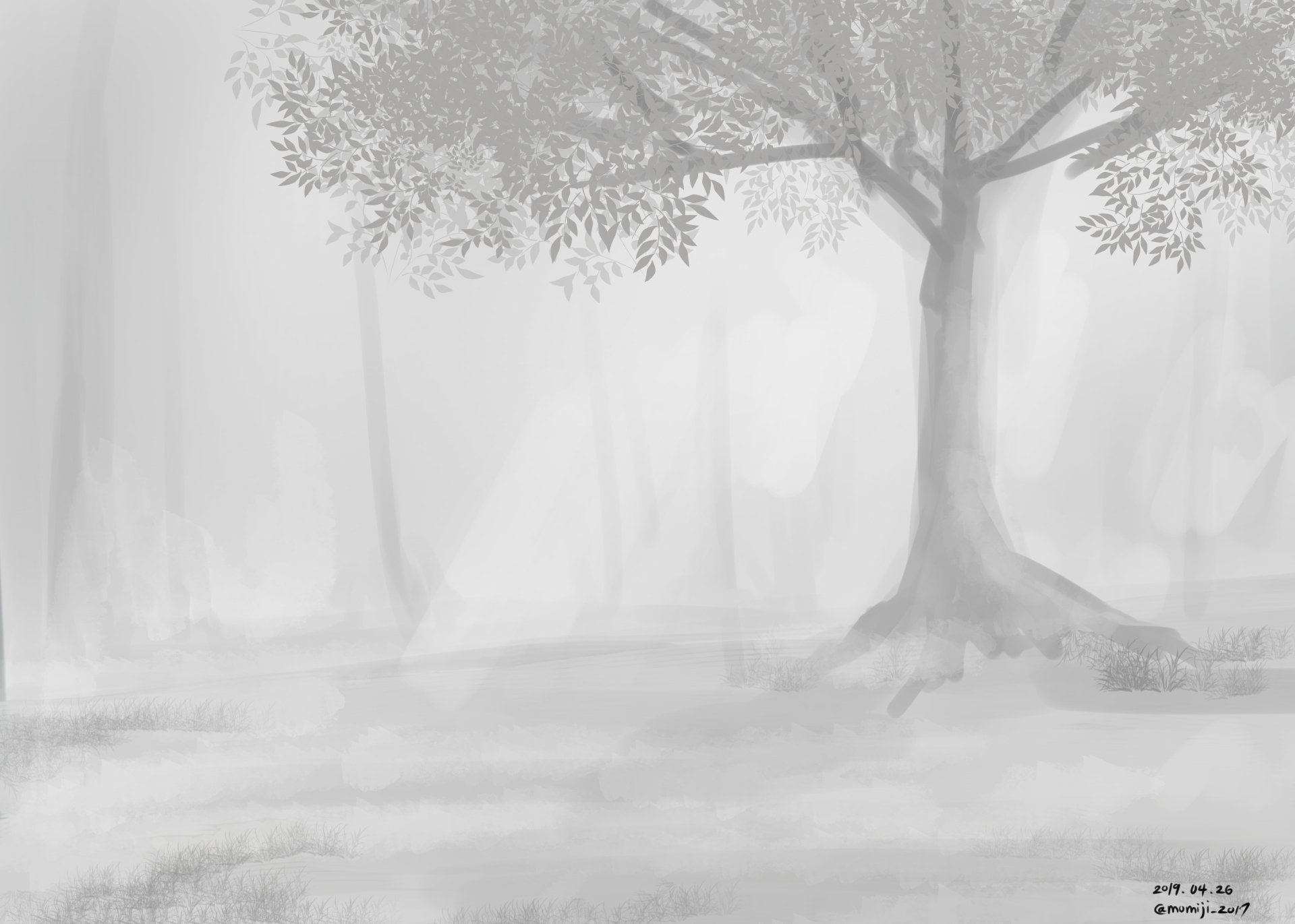 Download Anime Tree HD Wallpaper by 葉山 しぐれ