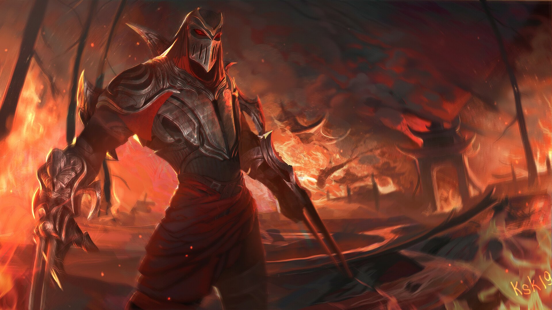 Download Zed (League Of Legends) Video Game League Of Legends HD Wallpaper by Ksandork