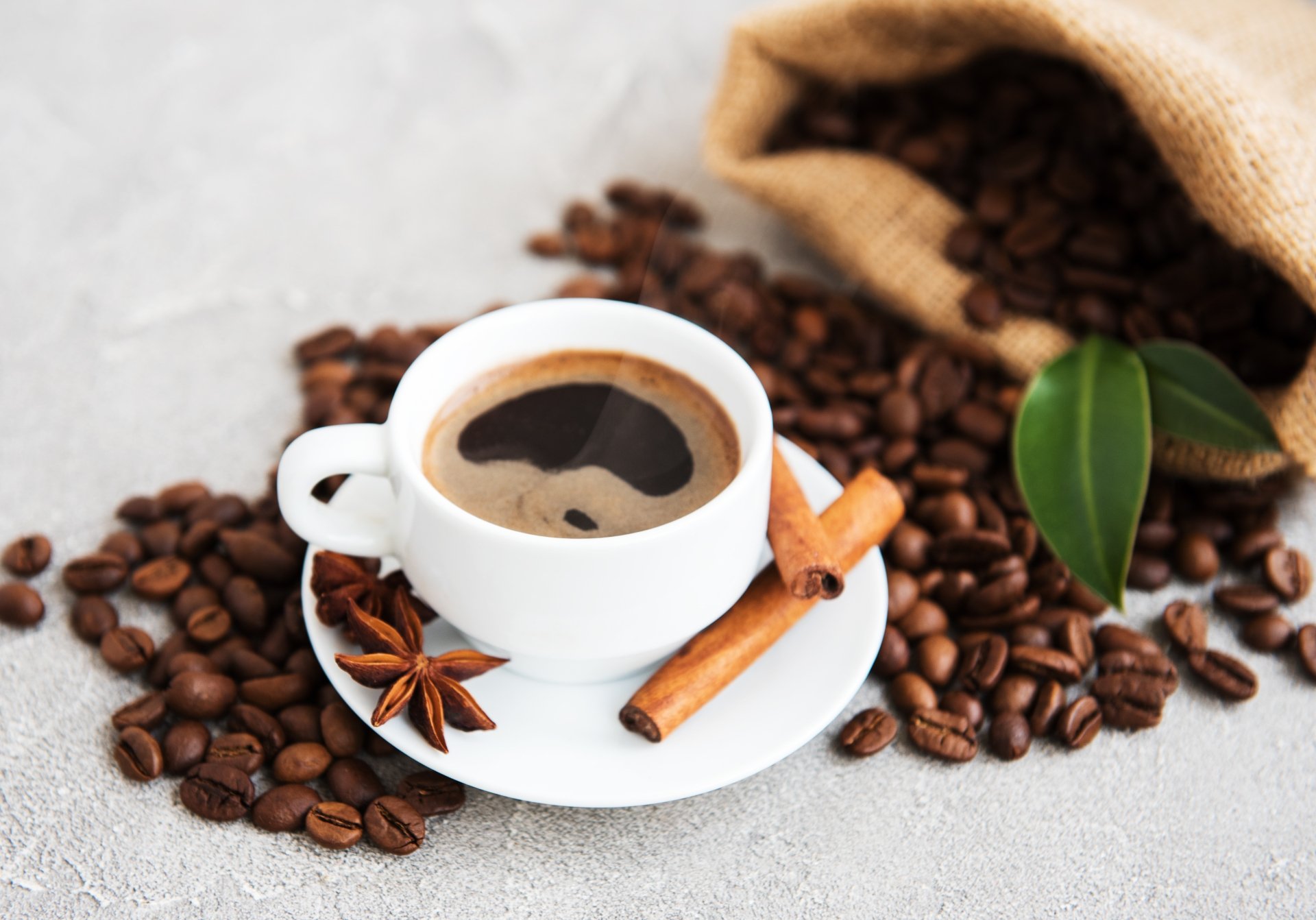 Download Still Life Drink Coffee Beans Cinnamon Cup Food Coffee 4k Ultra HD Wallpaper