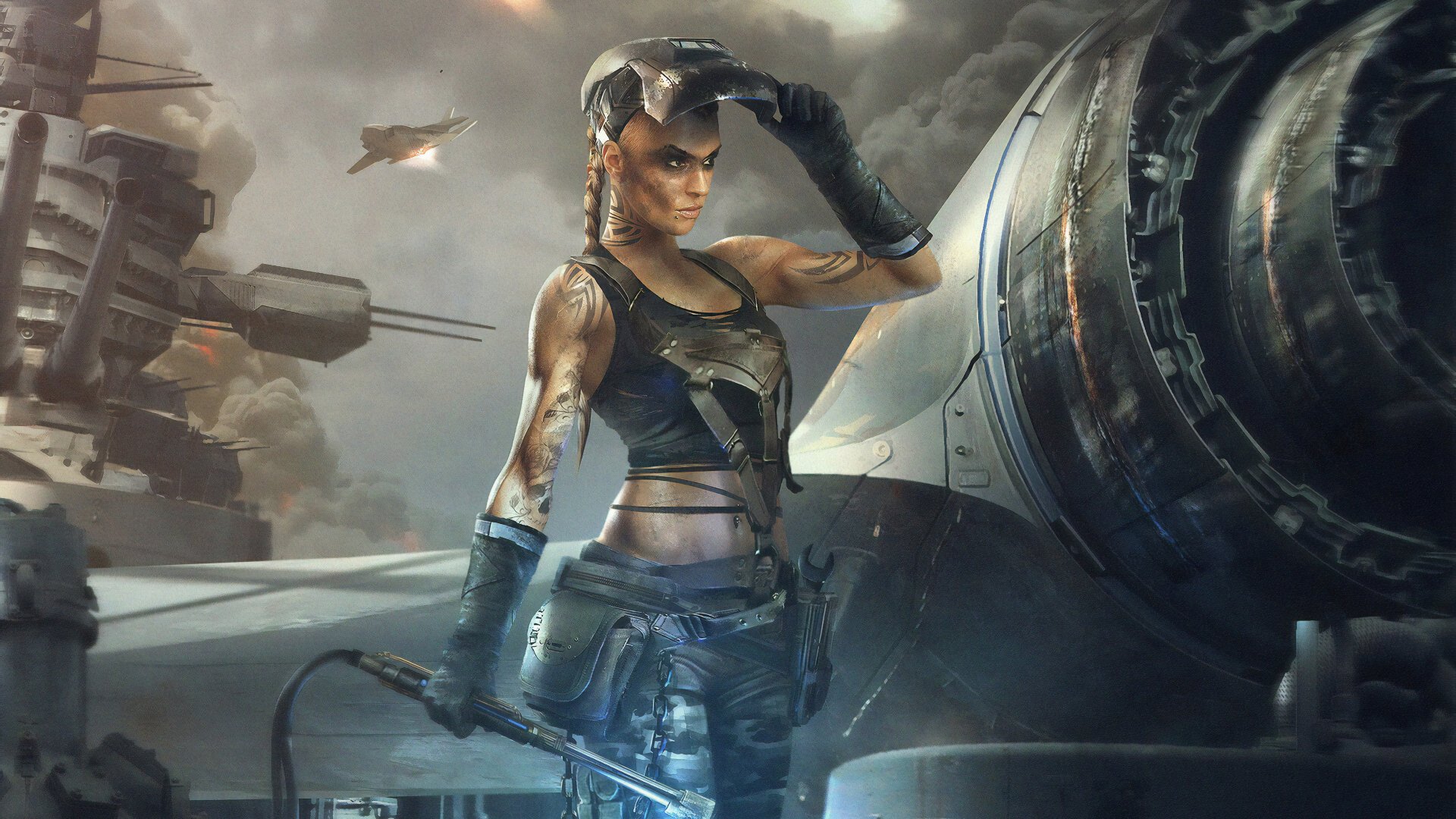 Download Braid Tattoo Sci Fi Woman 4k Ultra HD Wallpaper by Juan Pablo Roldan
