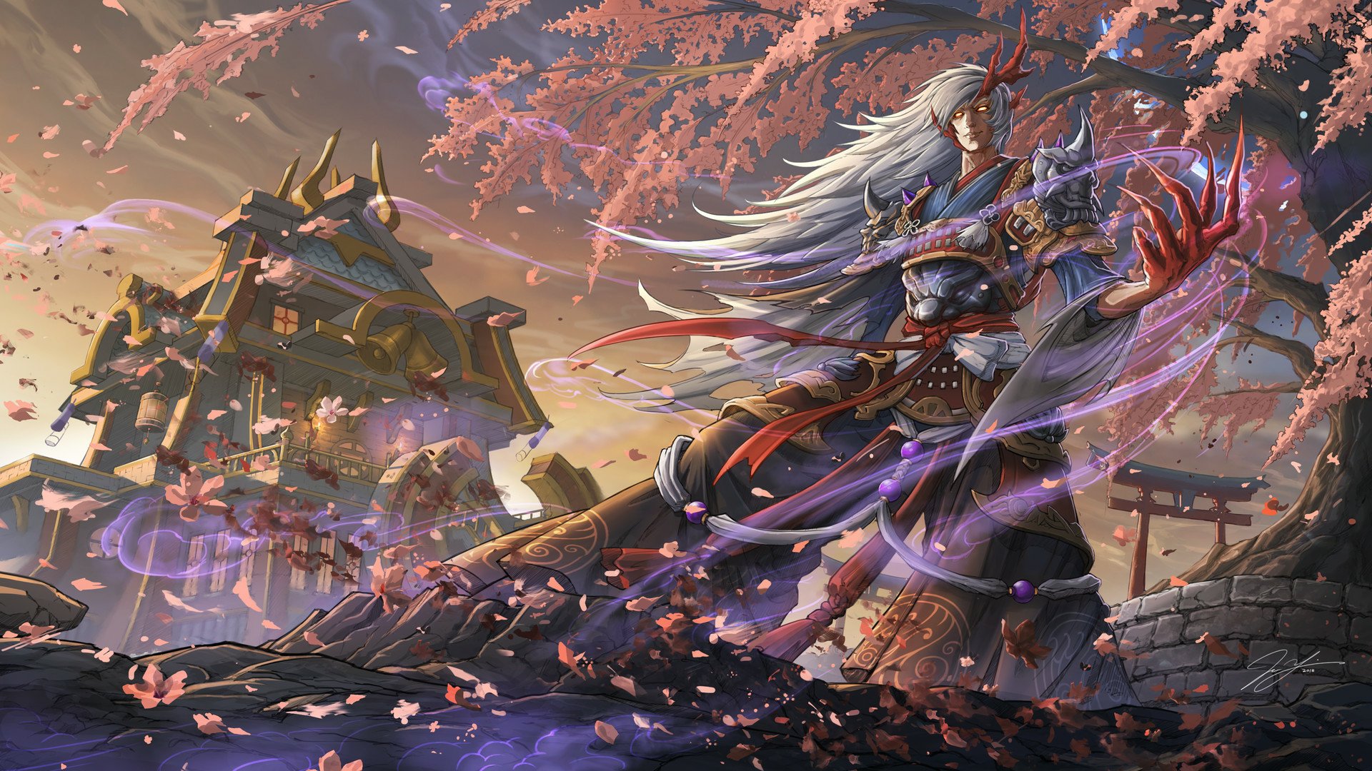 Download Onmyoji Warrior Fantasy Oriental Fantasy Warrior HD Wallpaper by Leo Li