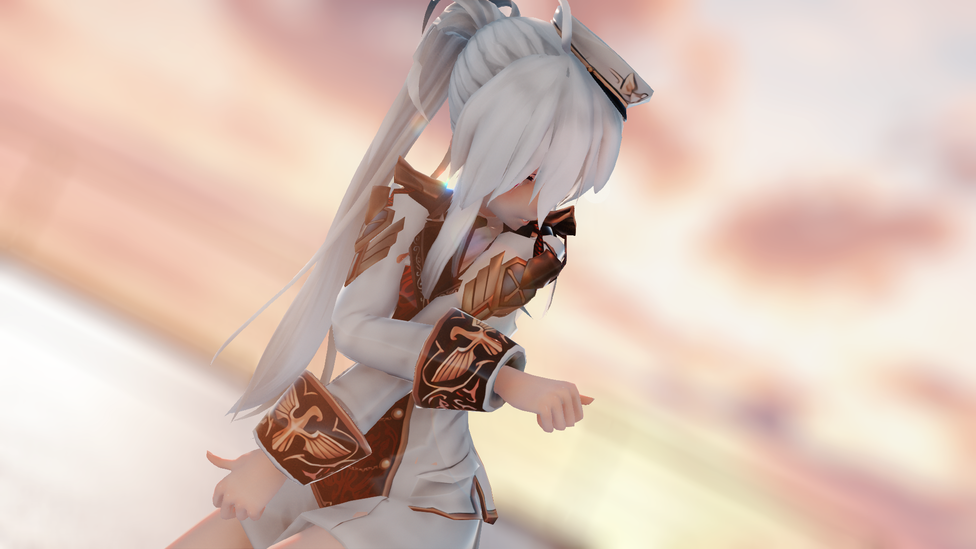Download White Hair Anime Original HD Wallpaper by 花间半盘棋