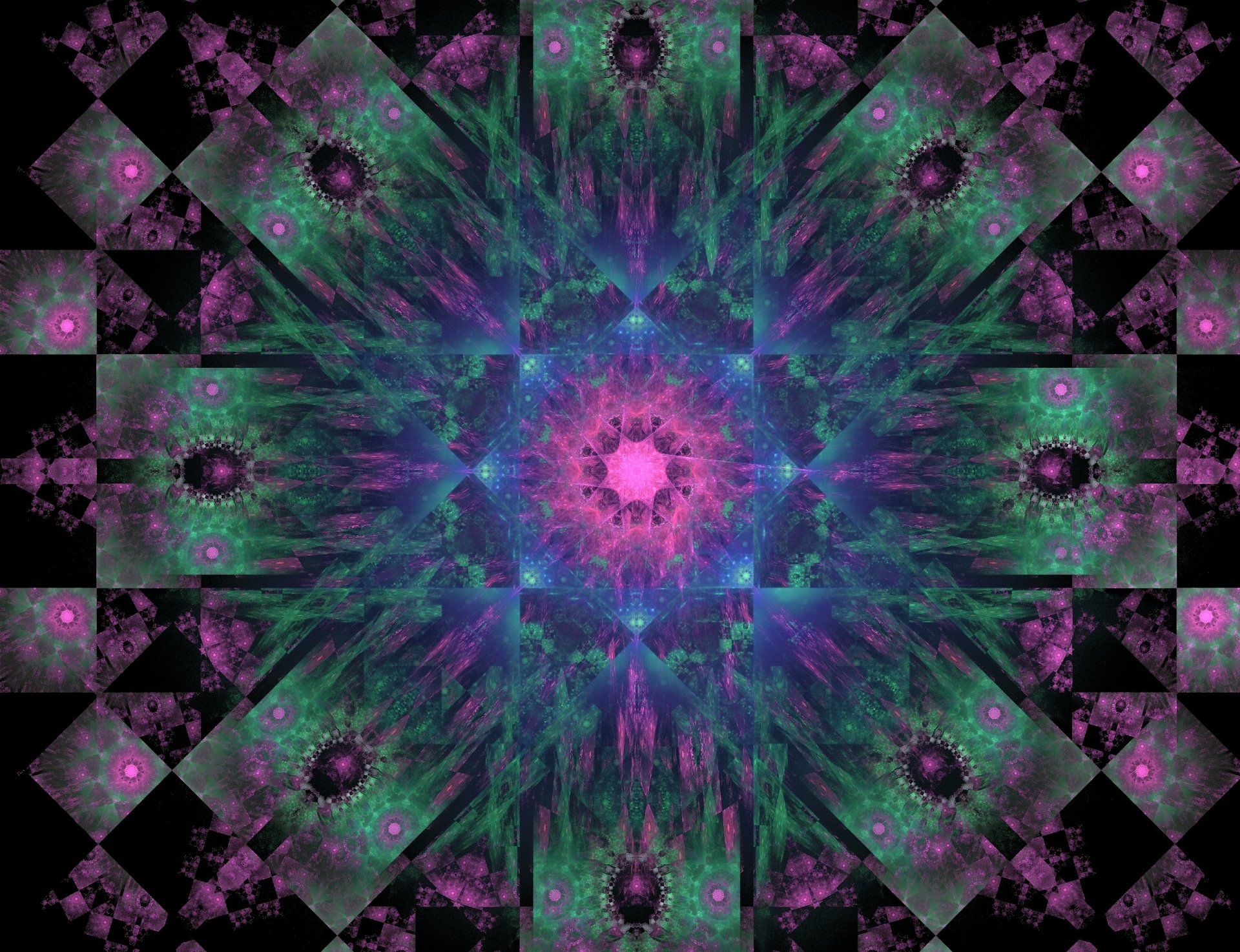Download Square Fractal Abstract Kaleidoscope HD Wallpaper by Malre