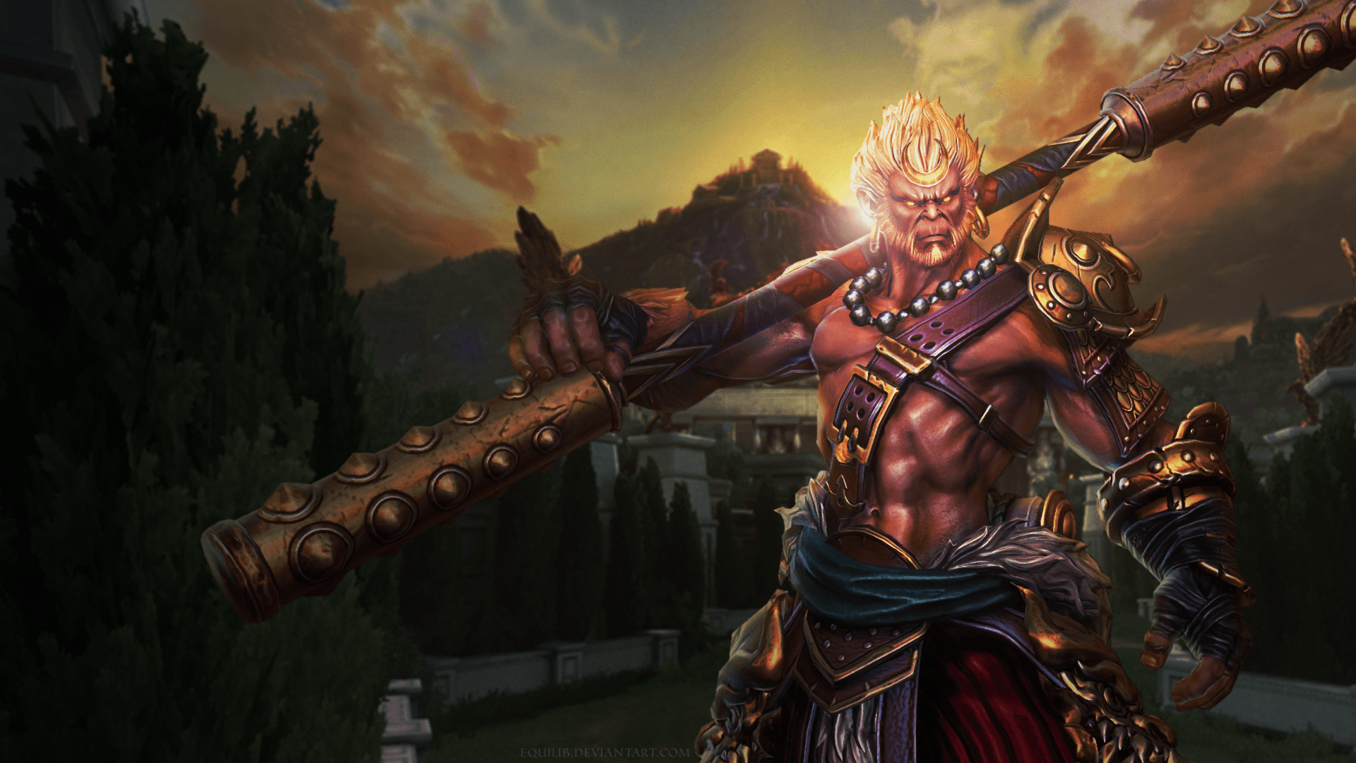 Download Monkey Warrior Fantasy Sun Wukong Fantasy Warrior HD Wallpaper