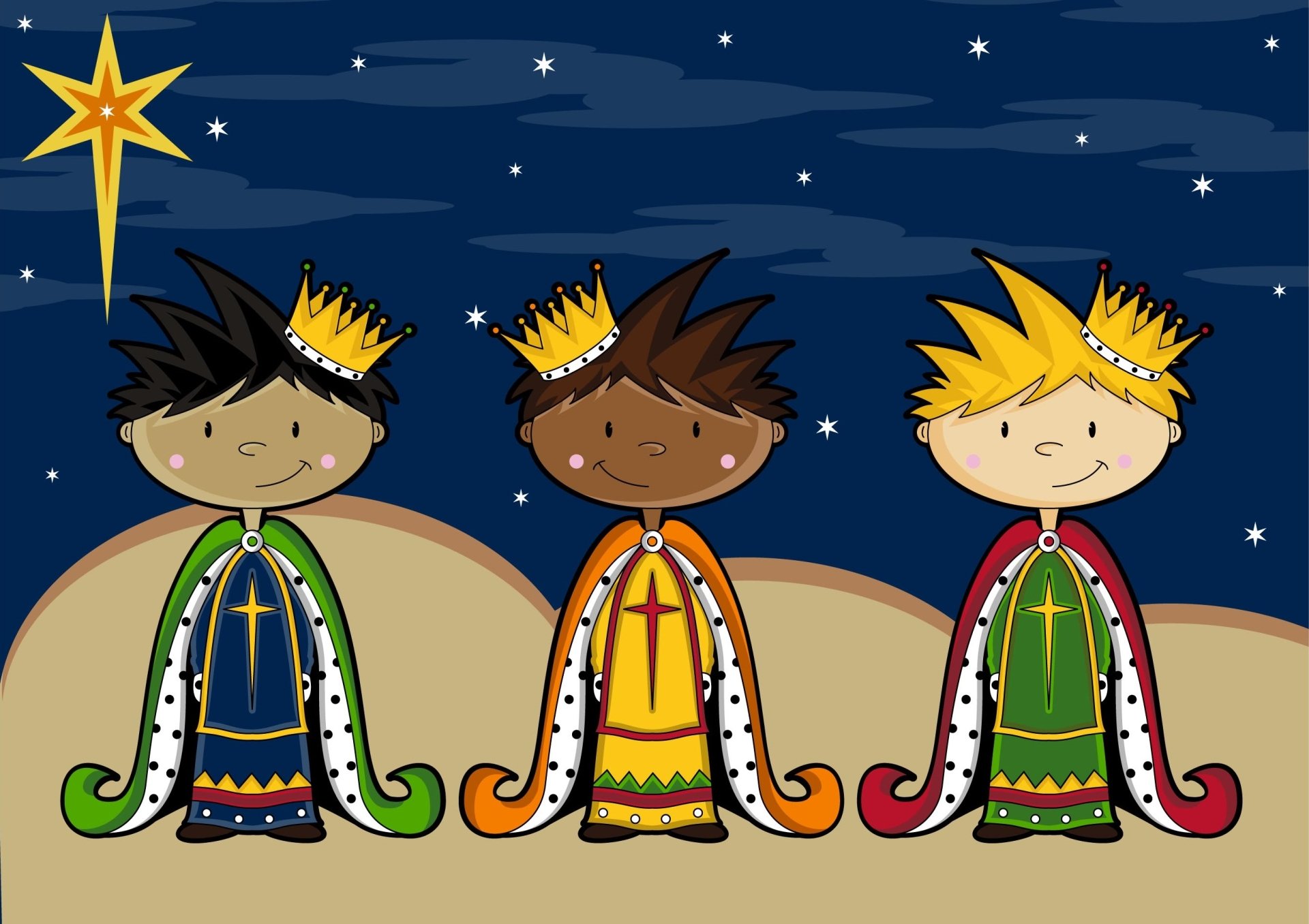 Download The Three Wise Men Holiday Christmas HD Wallpaper