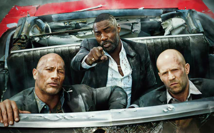 Deckard Shaw Luke Hobbs Brixton Lore Idris Elba Jason Statham Dwayne Johnson movie Fast & Furious Presents: Hobbs & Shaw HD Desktop Wallpaper | Background Image