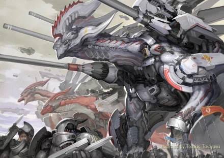 dragon weapon armor robot fantasy gun Sci Fi creature HD Desktop Wallpaper | Background Image