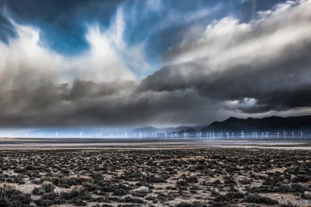 landscape cloud desert Nevada USA man made wind turbine HD Desktop Wallpaper | Background Image