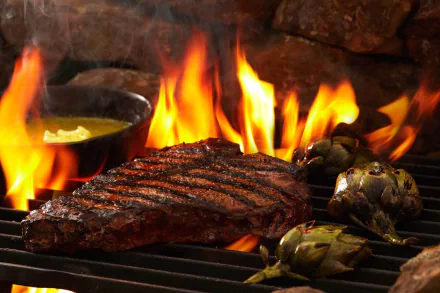 flame steak meat food barbecue HD Desktop Wallpaper | Background Image