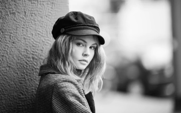Russian cap model monochrome woman Anastasiya Scheglova HD Desktop Wallpaper | Background Image