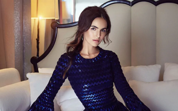 brunette blue dress American actress Celebrity Camilla Belle HD Desktop Wallpaper | Background Image