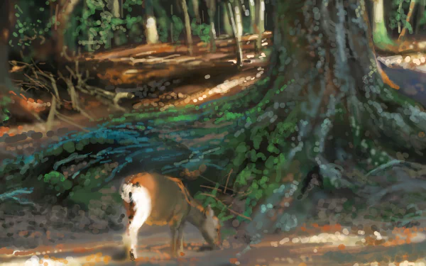 forest Anime Animal anime forest HD Desktop Wallpaper | Background Image